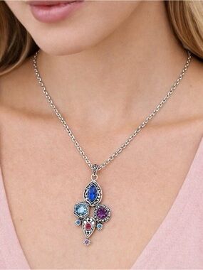 💎 RARE BRIGHTON VINTAGE Silver ‘ELORA GEMS’ Swarovski Crystal Necklace RETIRED
